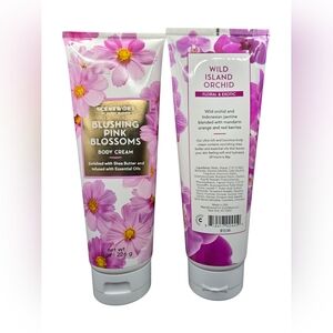 NEW Set Of 2 Scentworx By Harry Slatkin Blushing Pink Blossoms Body Cream 8 oz